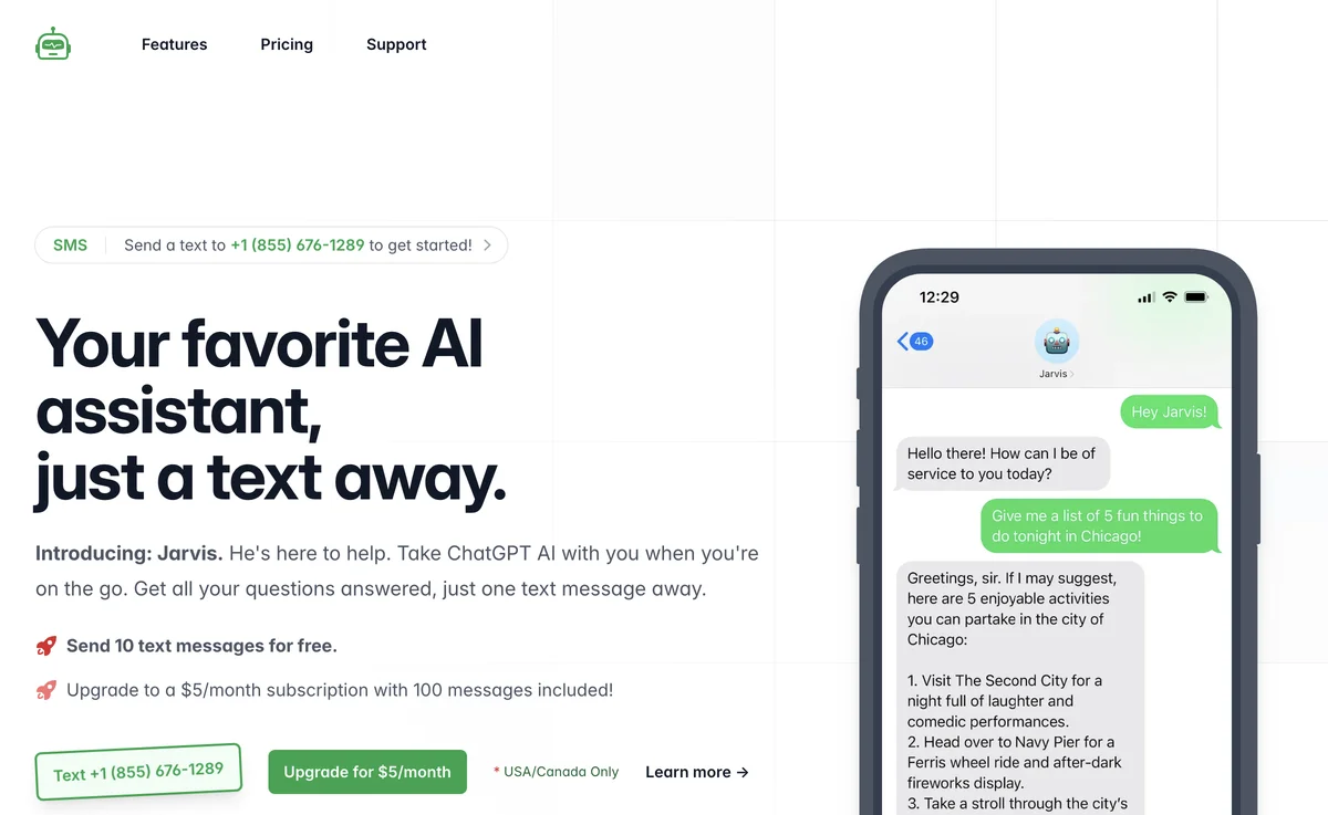 Jarvis AI - 通过 iMessage 和 SMS 随时随地获取 ChatGPT 的强大功能