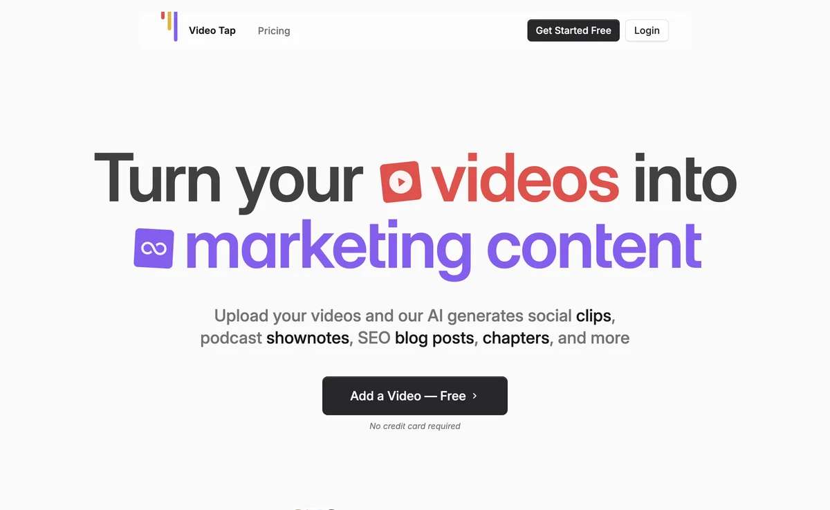 Video Tap: Transform Your Videos into Endless Marketing Content