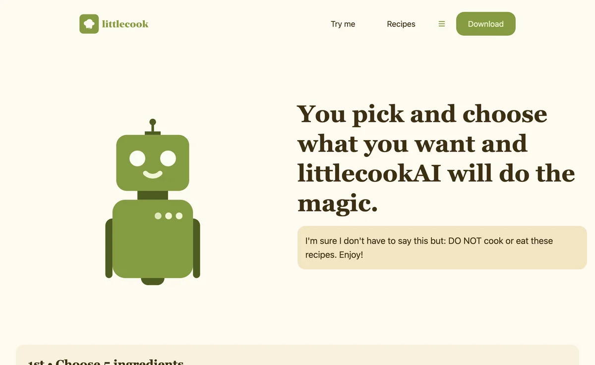 Create Unique Recipes with littlecookAI