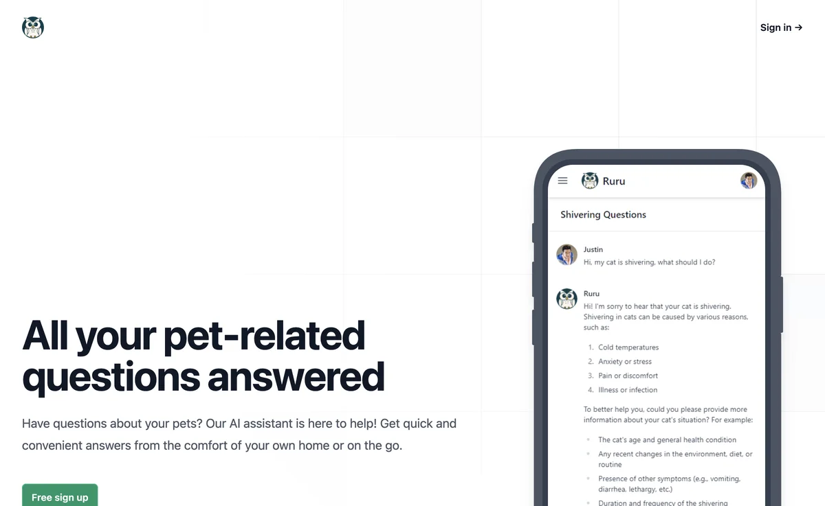 Ruru: Your AI Assistant for Pet Care Questions