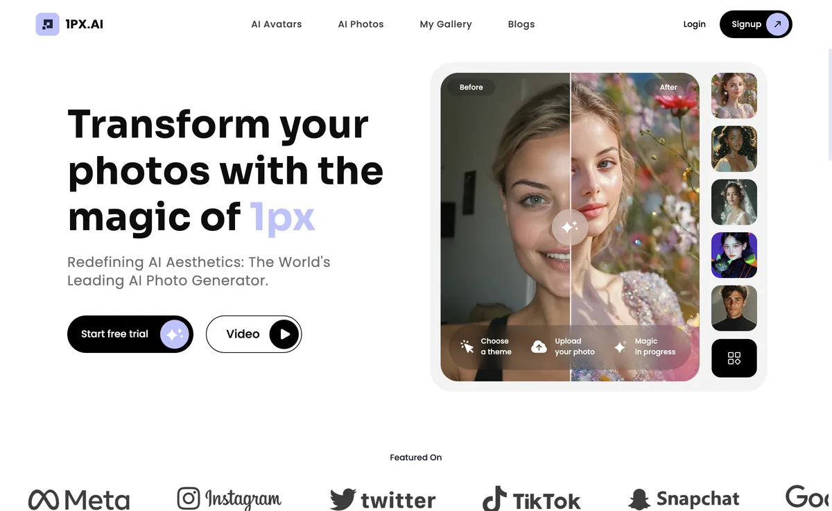 Transform Your Photos with 1PX.AI: The Ultimate AI Photo Generator