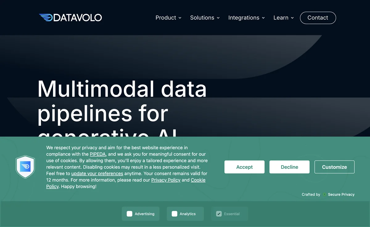 Multimodal Data Pipelines for AI | Datavolo | Home