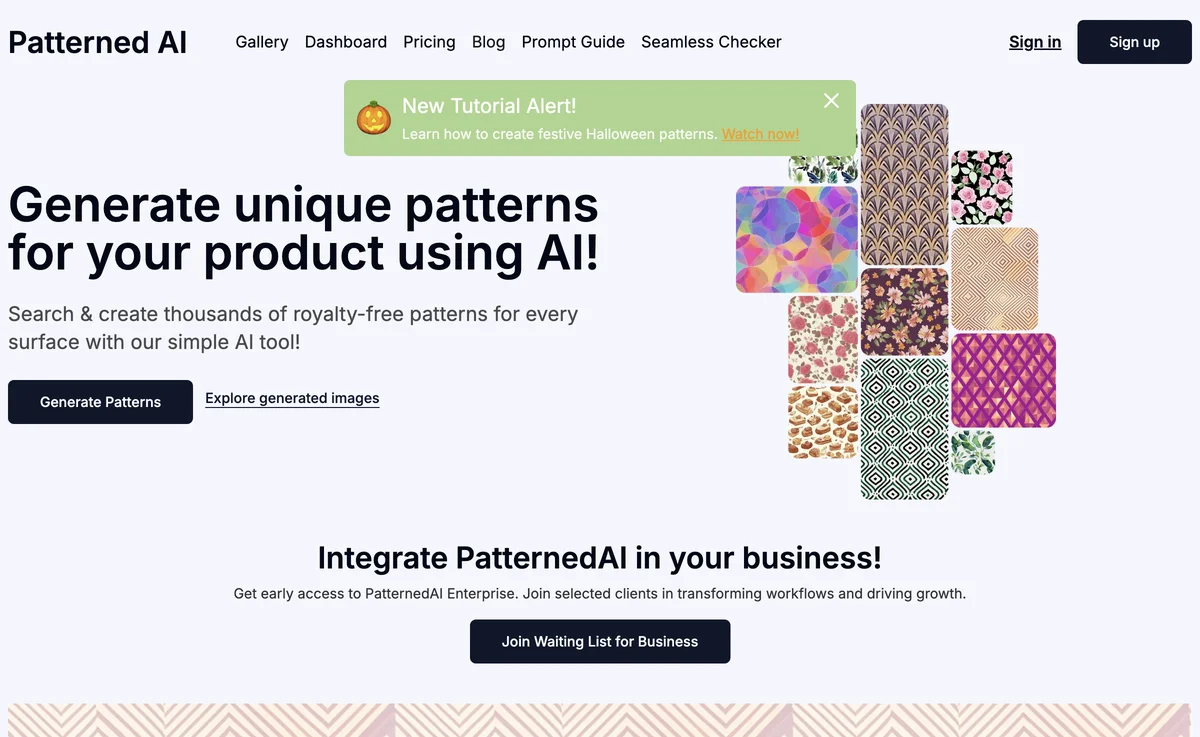 Patterned AI - 利用AI为您的产品生成独特图案