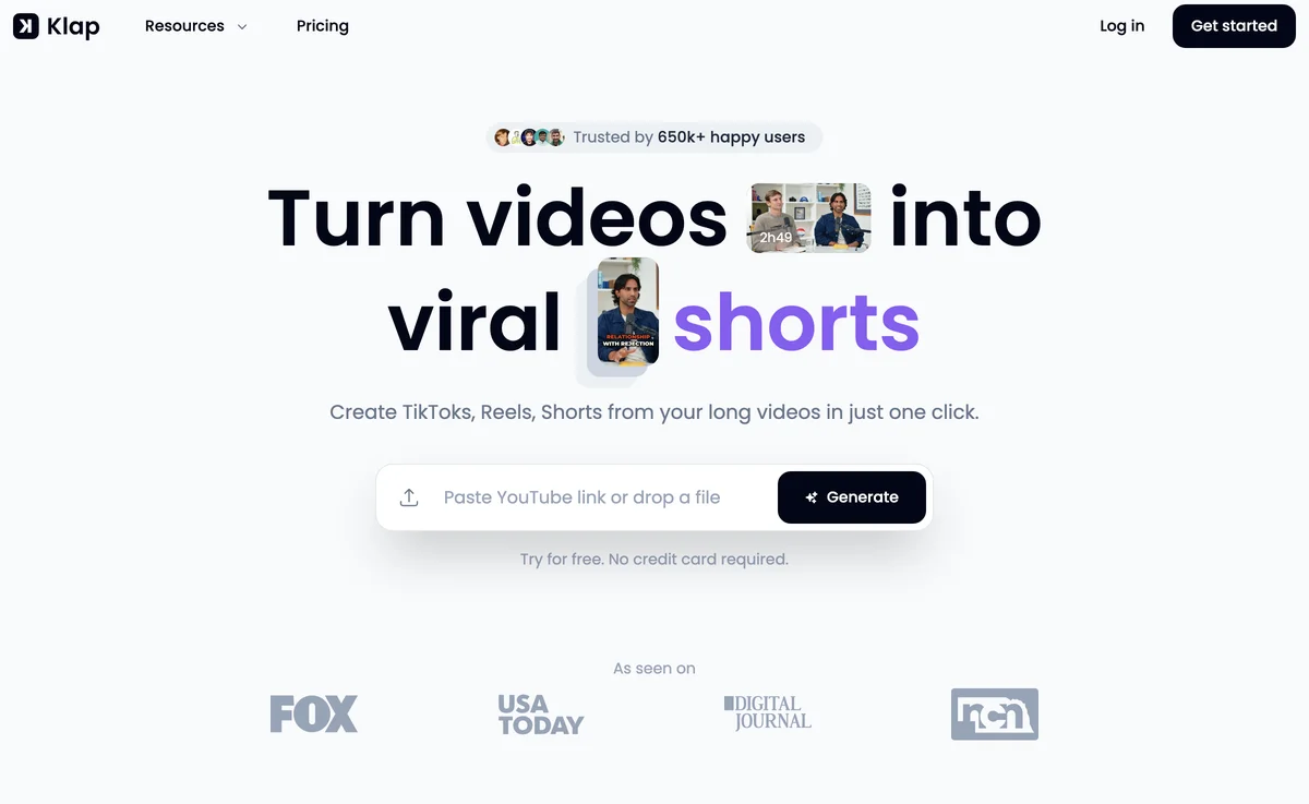 Klap: Effortlessly Create Viral Video Shorts