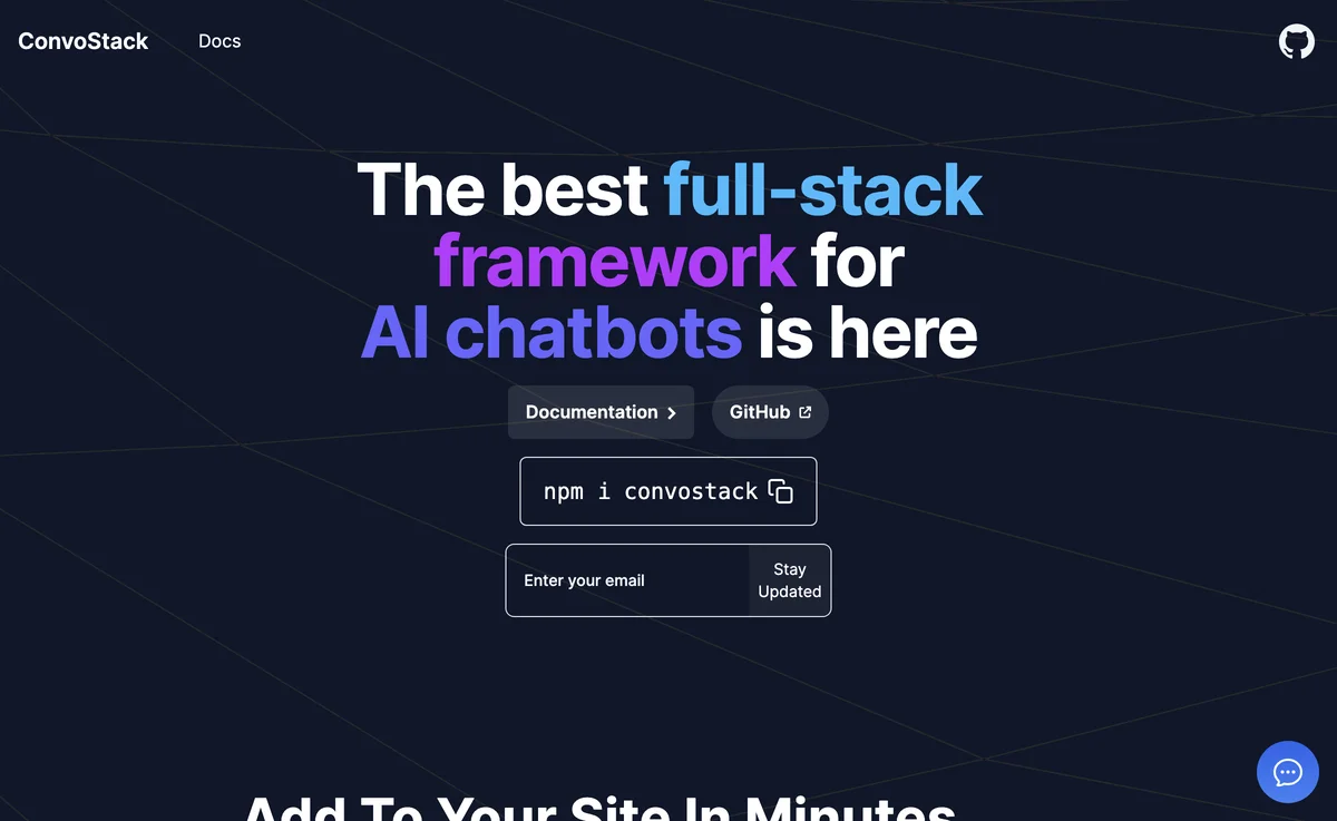 ConvoStack: The Best Full-Stack Framework for AI Chatbots