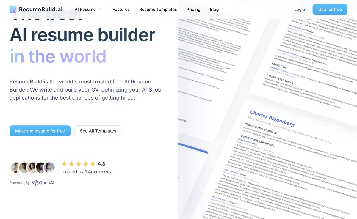 ResumeBuild.ai: The Ultimate AI Resume Builder