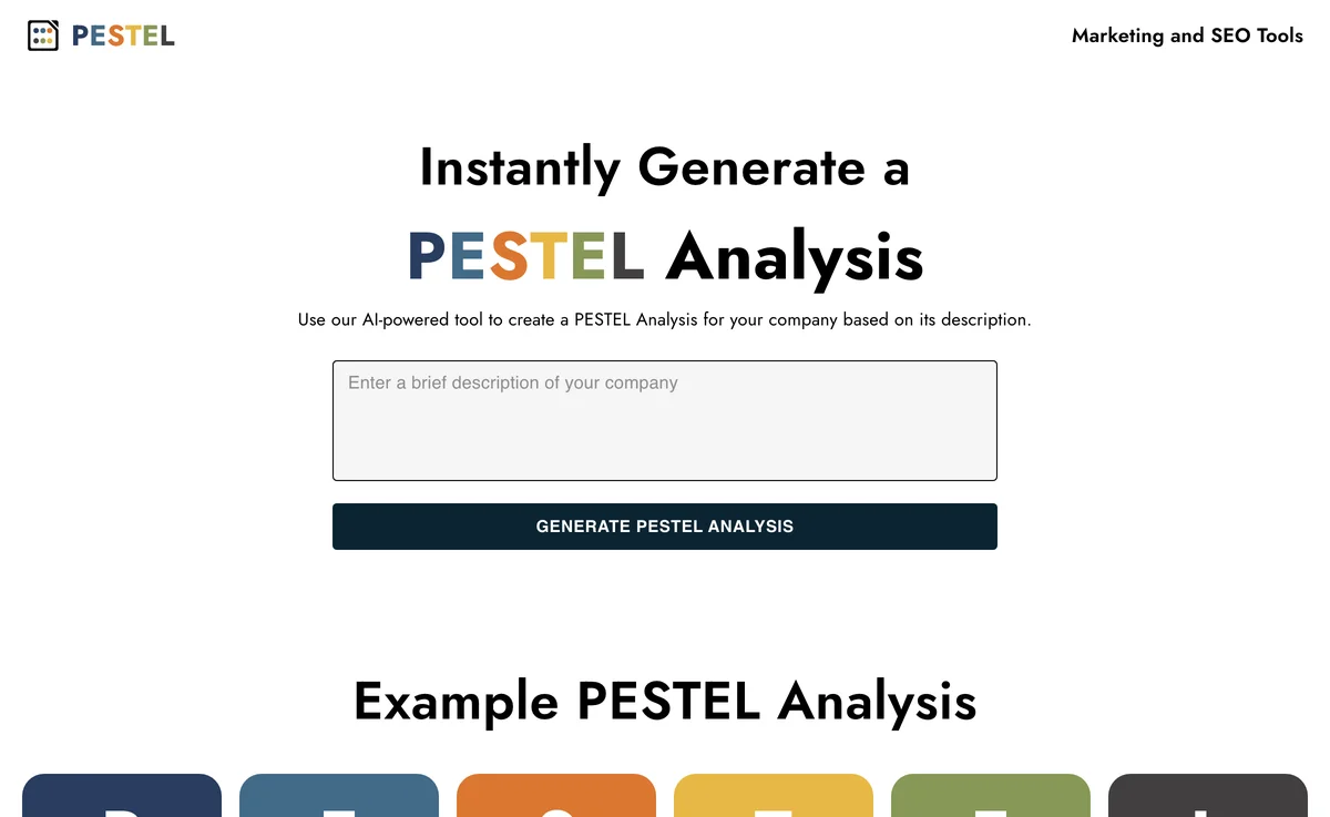 Instantly Generate PESTEL Analysis with AI Tool