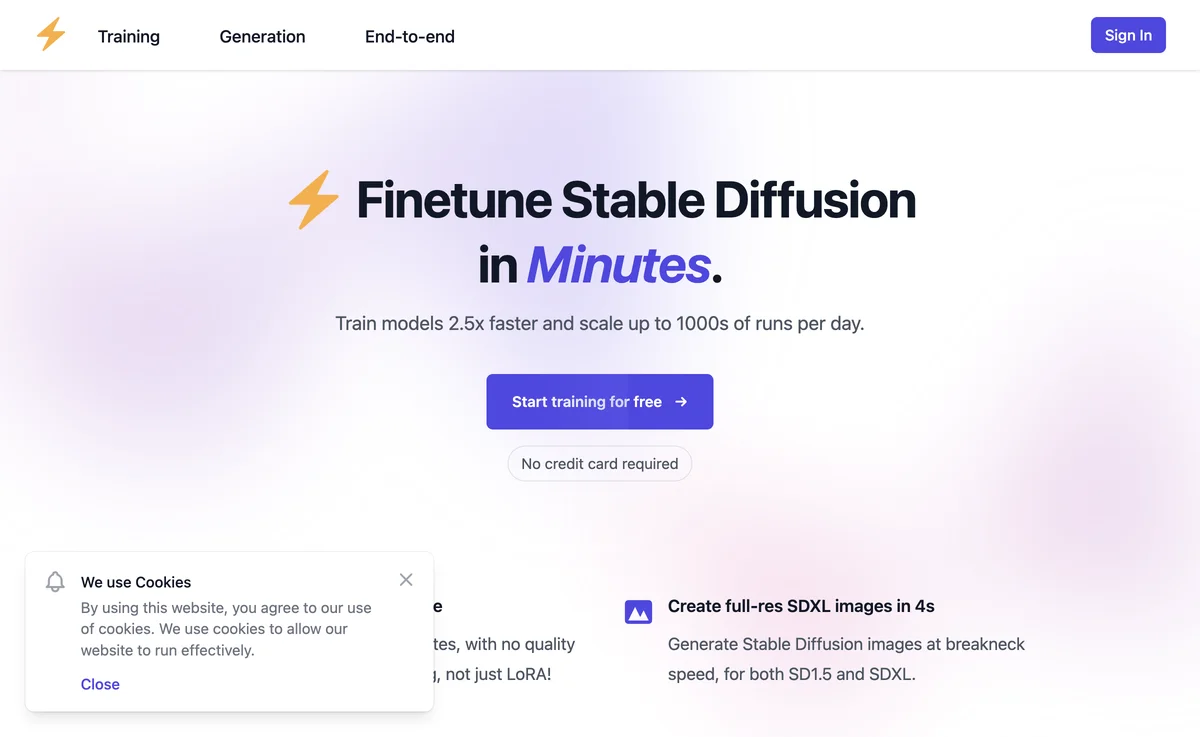 Finetune Stable Diffusion in Minutes with dreamlook.ai