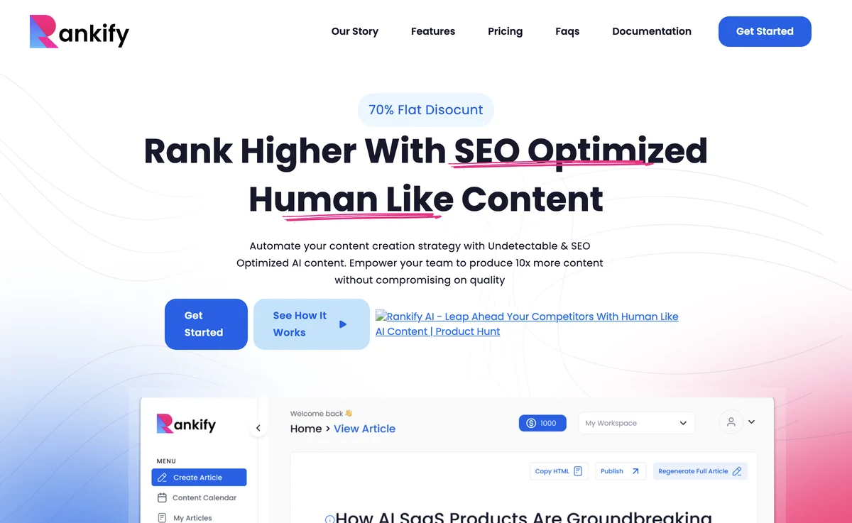 Rankify AI: Automate SEO-Optimized Content Creation Effortlessly