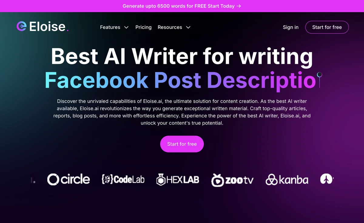 Write Better & Faster with Eloise AI