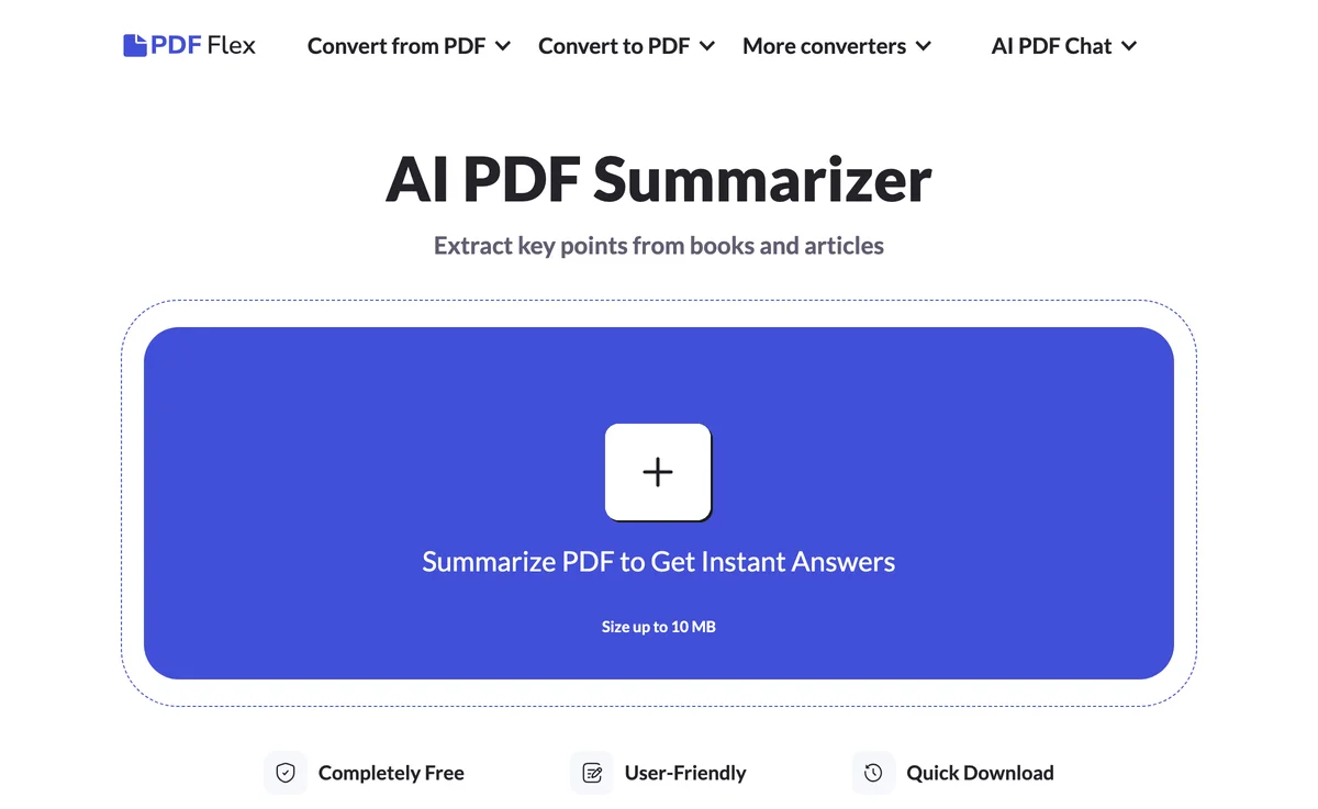 Free PDF Summarizer - Get AI Content Summary in Seconds - PDF Flex