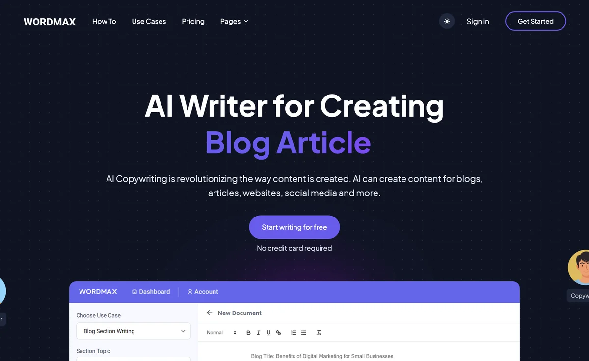 Wordmax - AI Writer for Content Generation