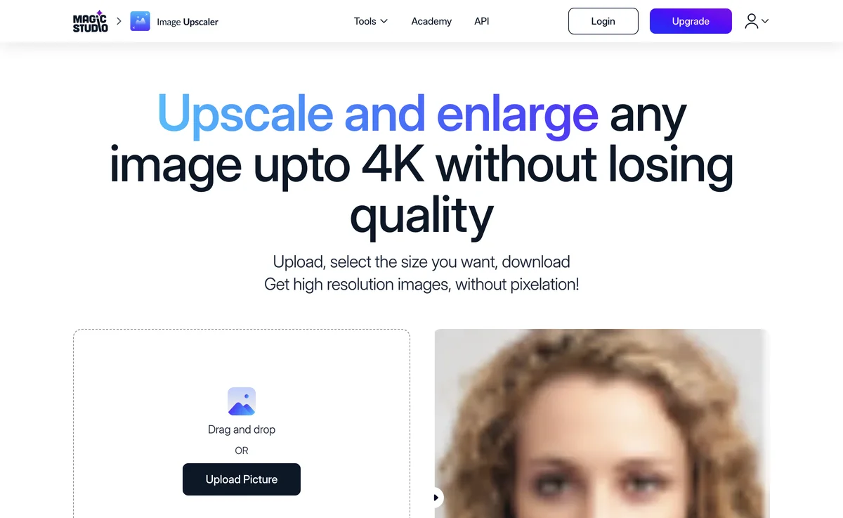 Enhance Images to 4K Quality with Magic Studio's Upscaler