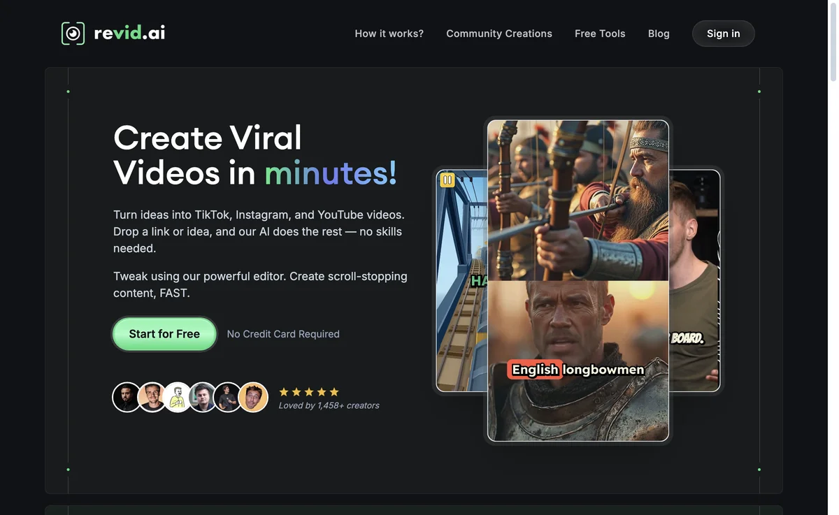 Revid AI - Create Viral Videos in Minutes with AI