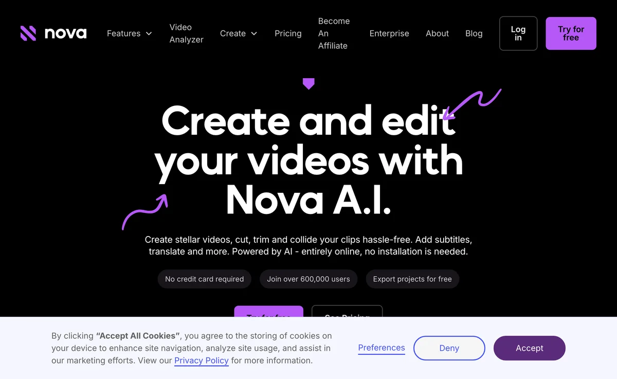 Nova A.I.: The Ultimate Online Video Editing Tool