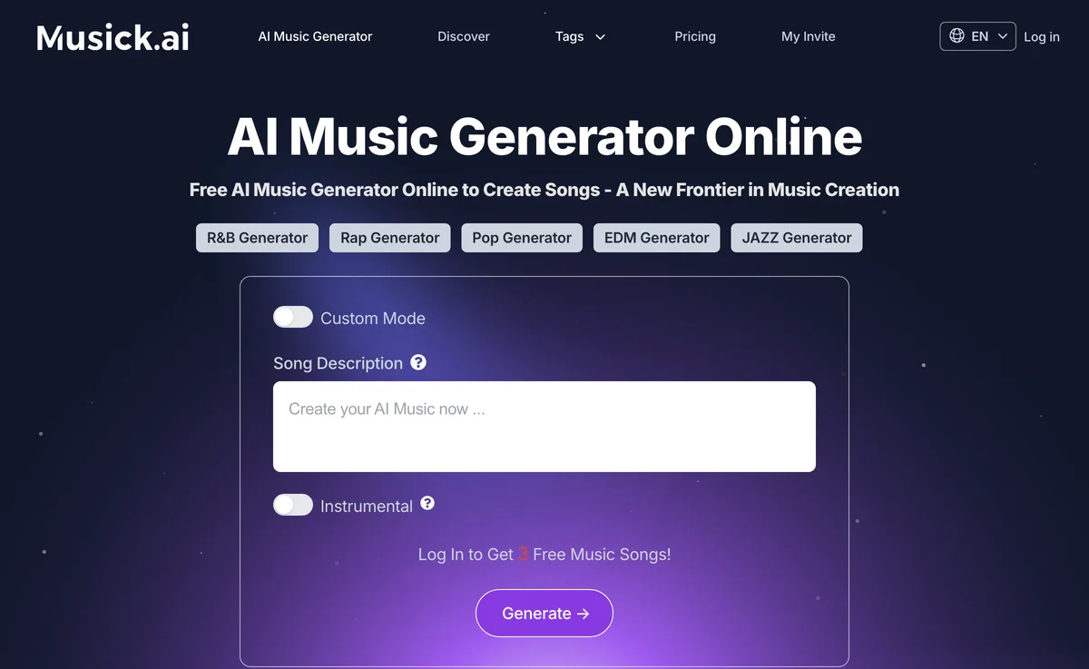 Musick.ai: Free AI Music Generator & AI Song Maker Online