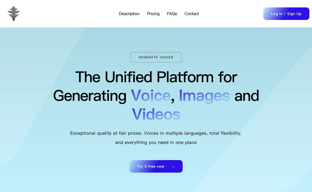 VoiceGen: Unified Voice, Image, and Video Generation Platform