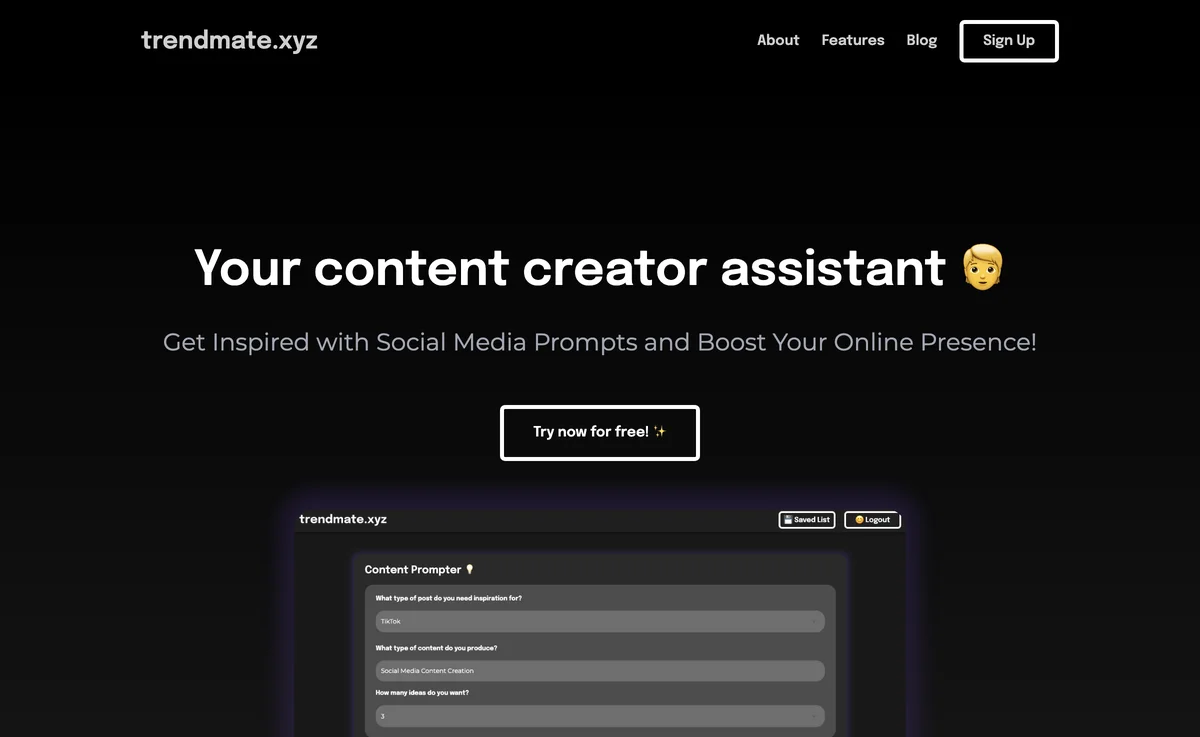 Boost Your Creativity with trendmate.xyz - AI Content Ideas