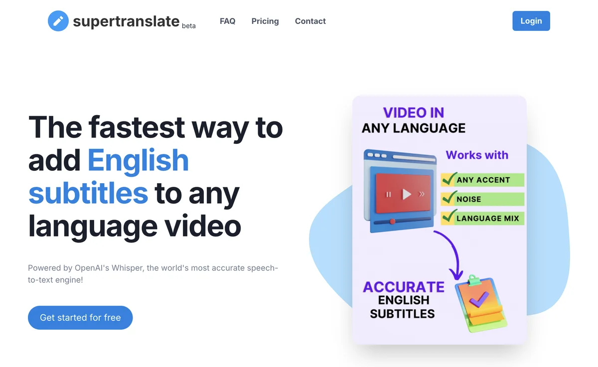 Supertranslate: Effortless English Subtitles for Any Video