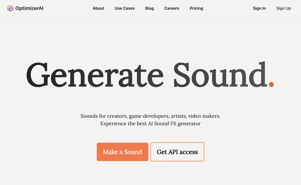 OptimizerAI: Unlimited Sounds for Creators and Developers