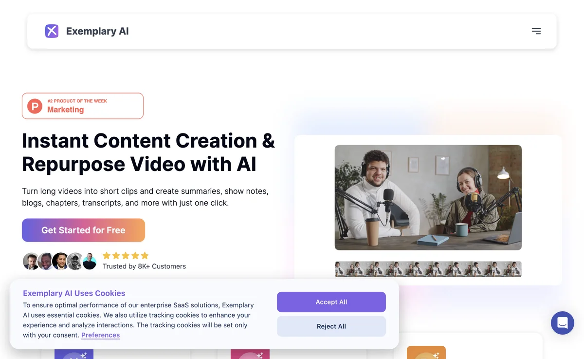 Exemplary AI - Transform Your Videos with AI-Powered Content Repurposing