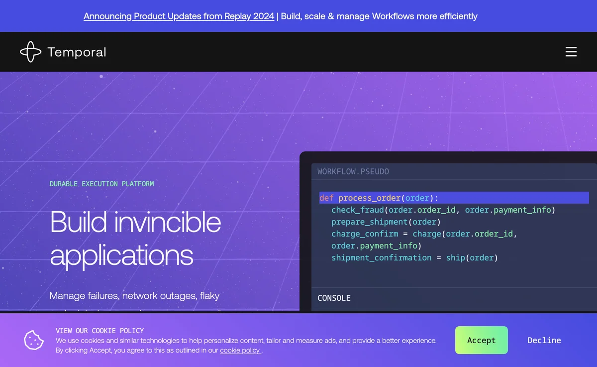 Build Invincible Applications with Temporal's Durable Execution