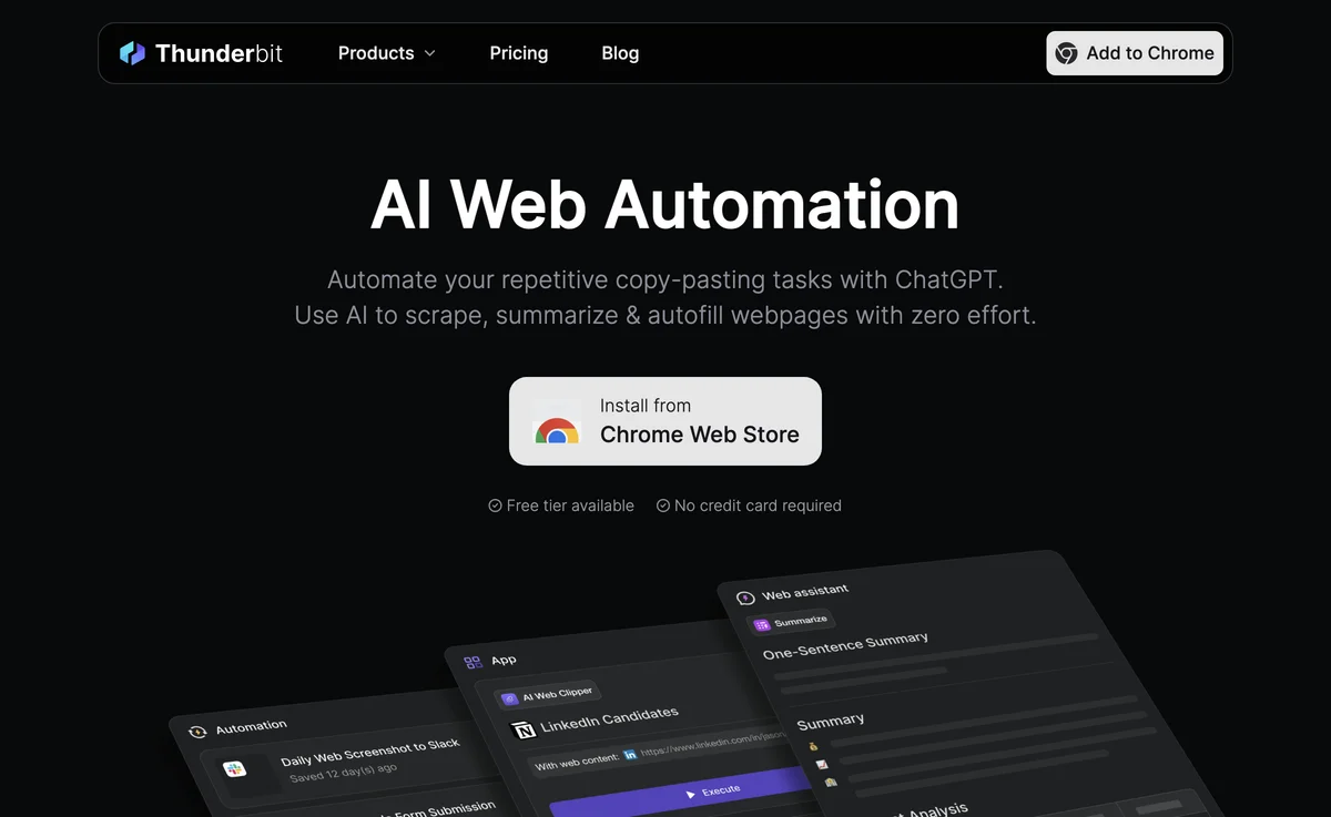 Thunderbit: Revolutionize Your Web Automation Experience