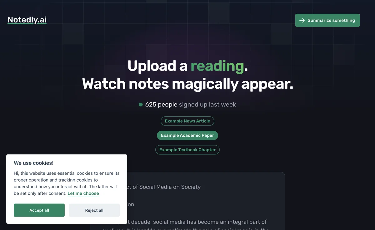 Study Faster with Notedly: Your AI Summarization Tool