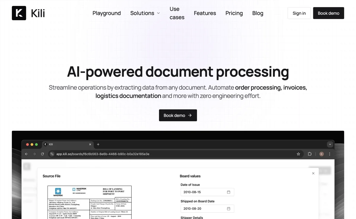 Kili Playground: Streamline Document Processing with AI