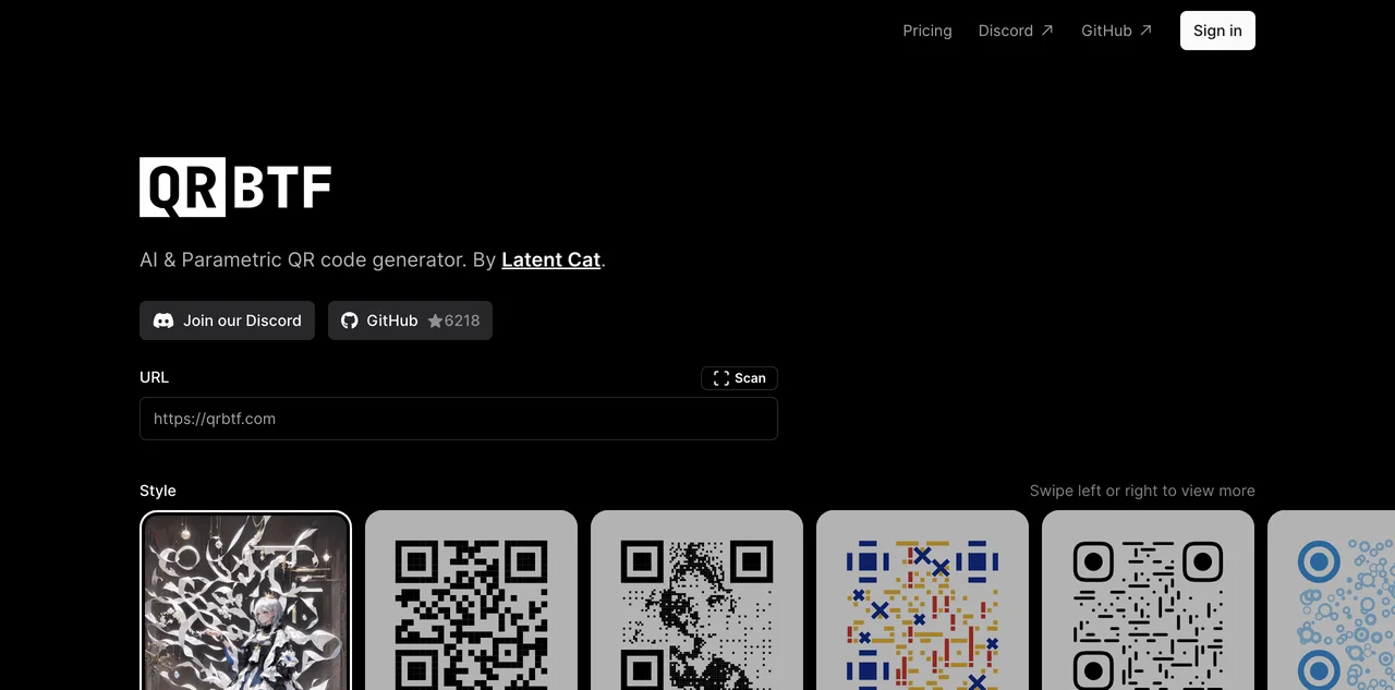 QRBTF - AI QR Code Generator for Unique Designs