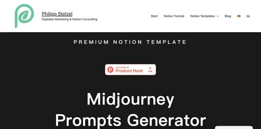 Midjourney Prompts Generator for Notion