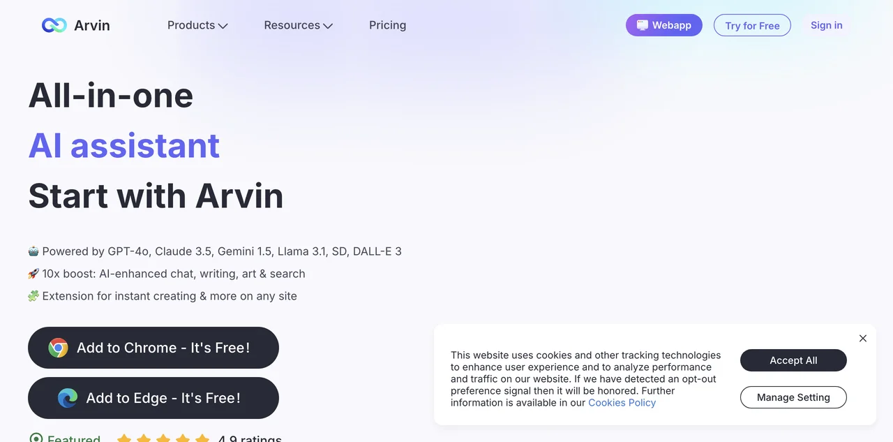 Arvin AI: The Best ChatGPT Chrome Extension for Productivity