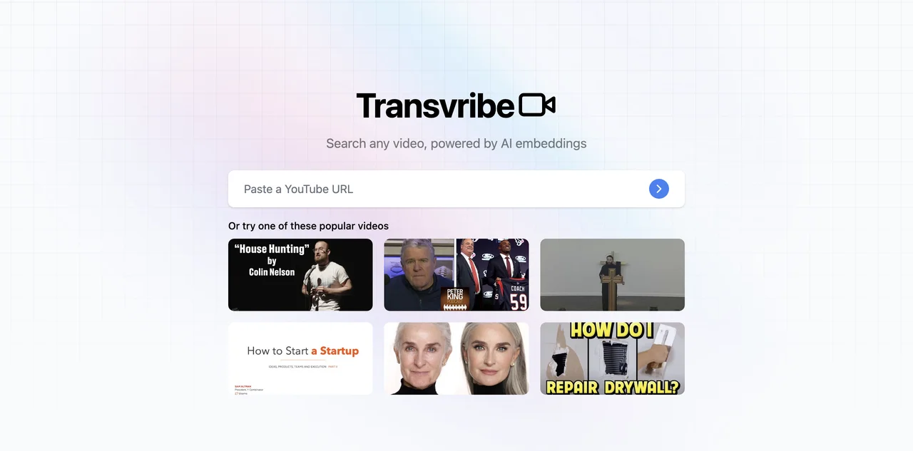 Transvribe: Your AI Video Search Companion