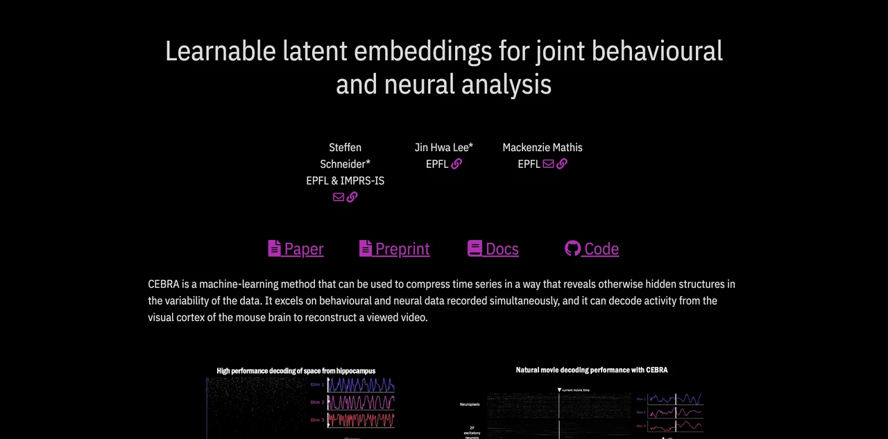 CEBRA: Advanced Machine Learning for Neural Analysis