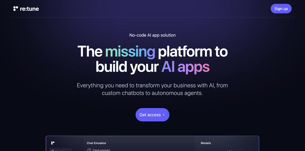 re:tune: Build AI Apps Without Coding