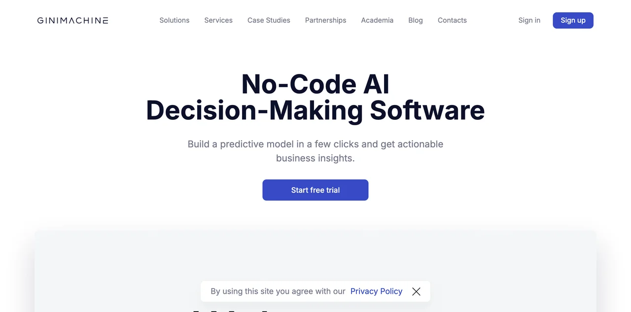 GiniMachine: AI Automated Decision Making Platform