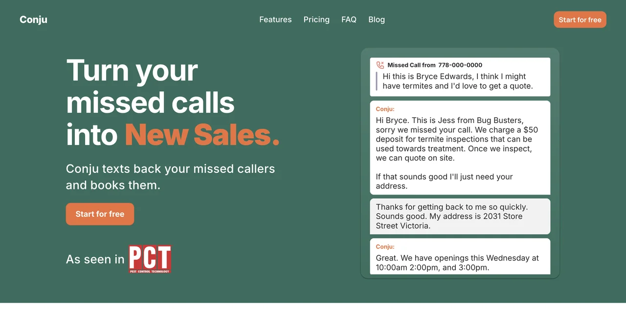 Transform Missed Calls into Sales with Conju AI