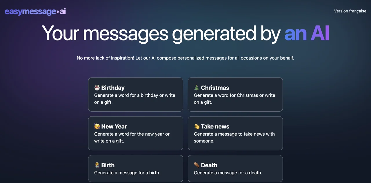 easyMessage.ai: Effortless Message Generation with AI