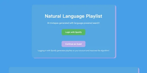 Natural Language Playlist