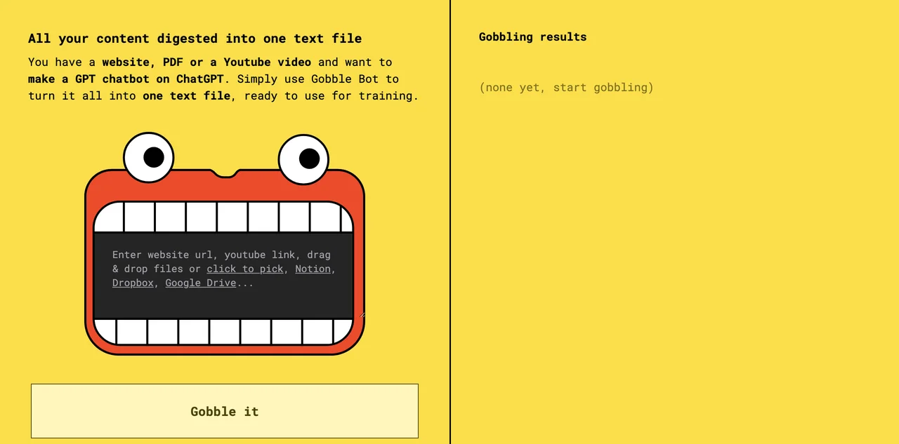 Gobble Bot: Your All-in-One Content Scraper for ChatGPT