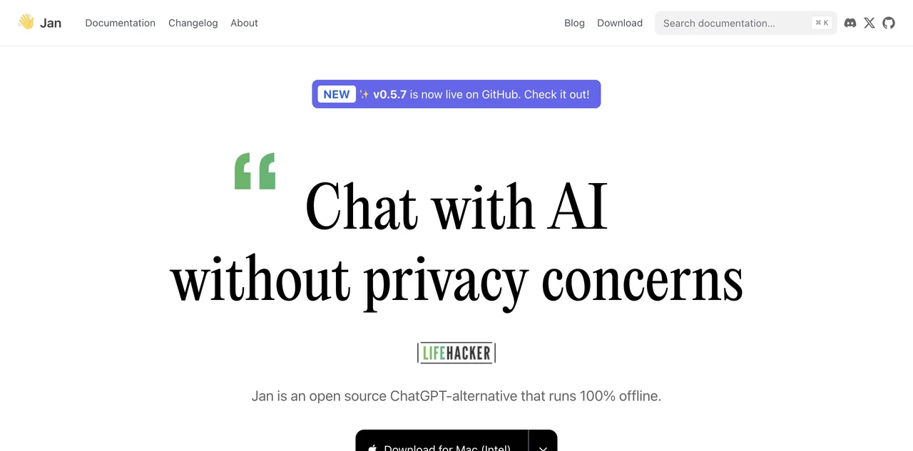 Jan: Open Source ChatGPT-Alternative Running 100% Offline