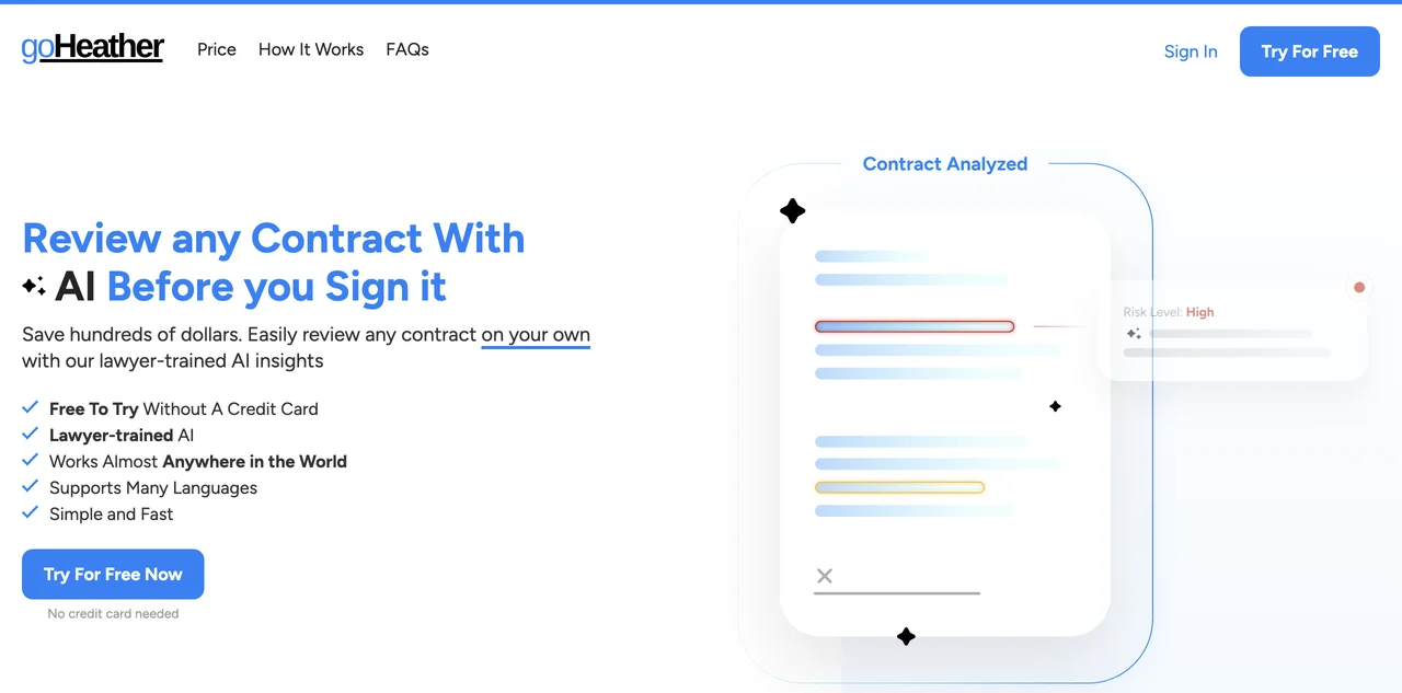 AI Contract Review Made Easy with goHeather