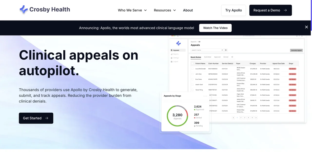 Apollo by Crosby Health: Automate Your Clinical Appeals