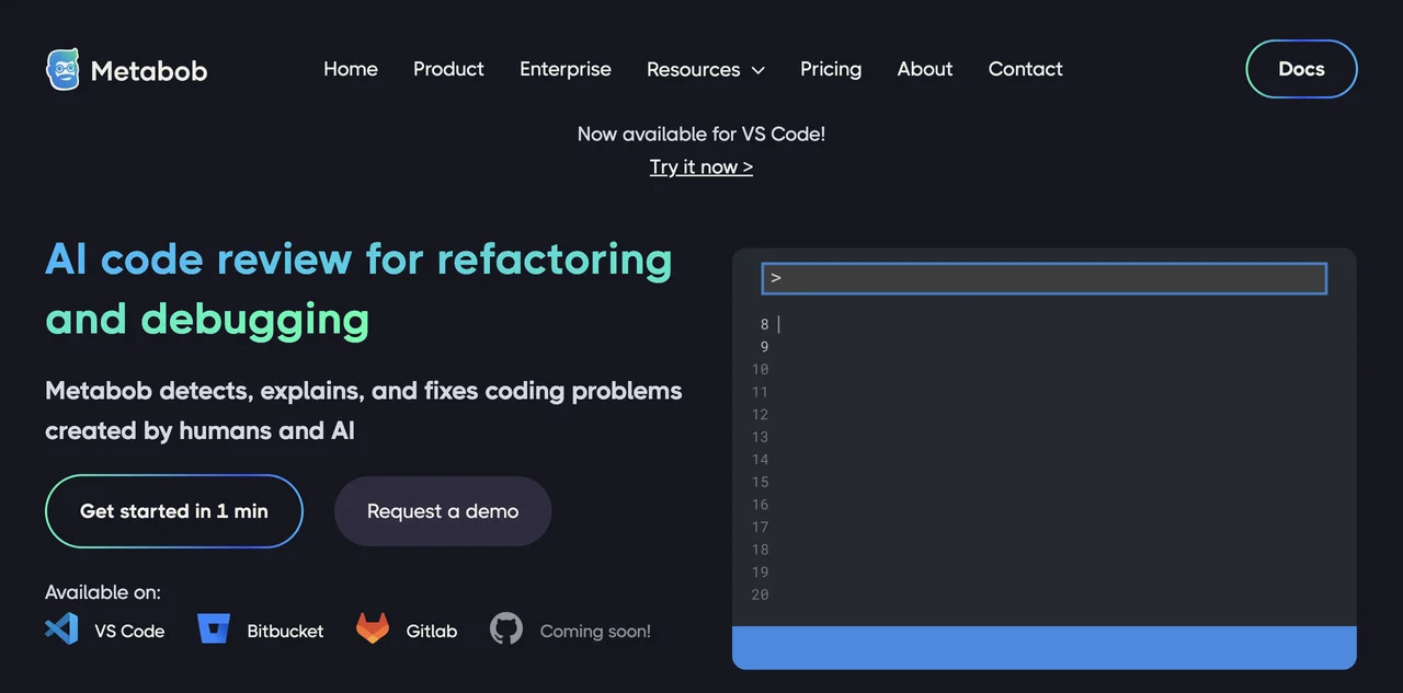 Metabob: AI Code Review Tool for Developers