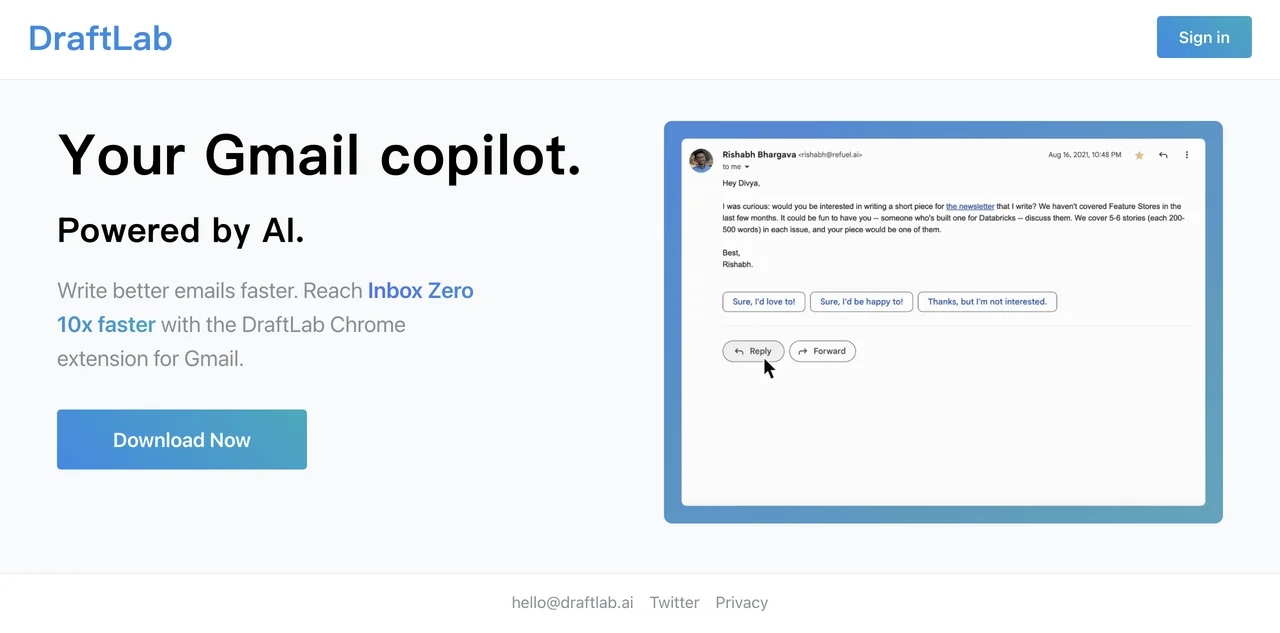 DraftLab: Your AI-Powered Gmail Copilot to Write Better Emails Faster