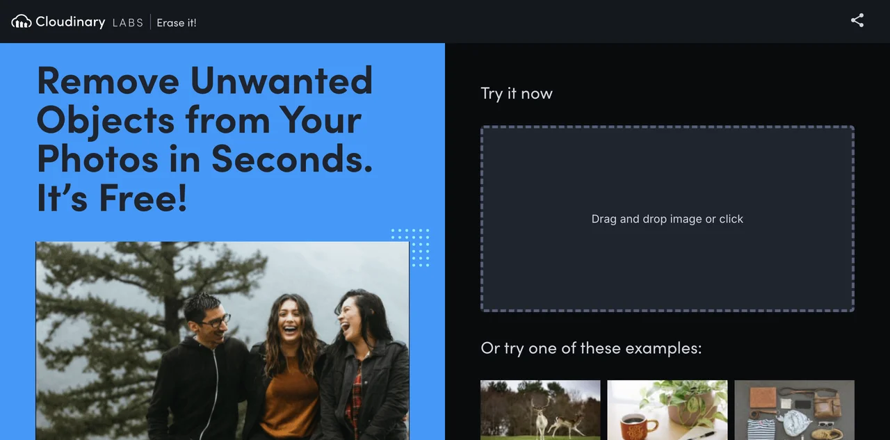 Cloudinary LABS Erase it! - Công cụ loại bỏ đối tượng không mong muốn
