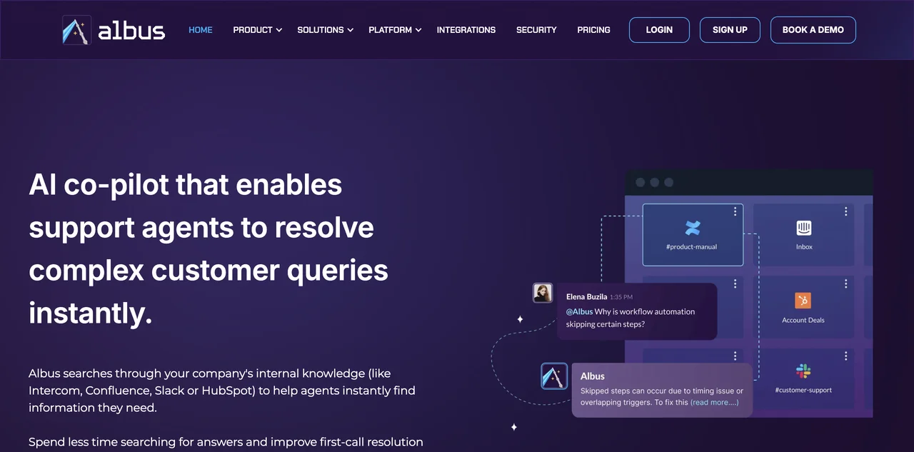 Albus: AI Co-Pilot for Instant Customer Support