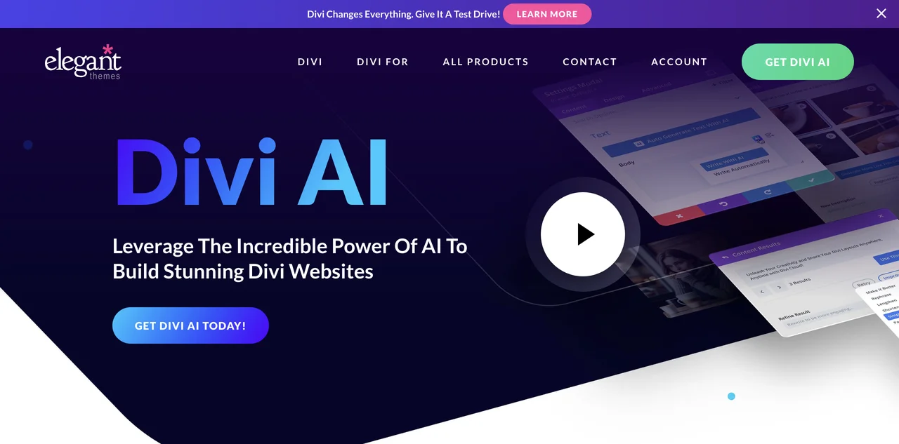 Divi AI - The Ultimate AI Tool for Stunning Websites