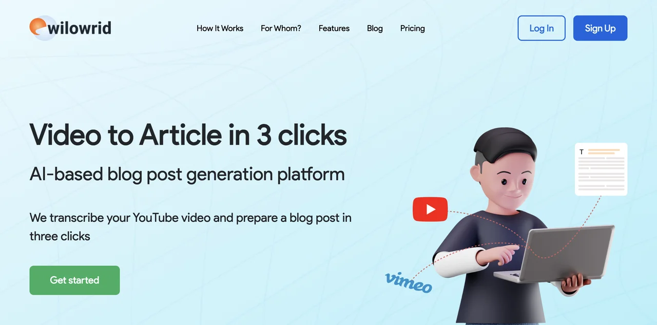 Wilowrid: Effortless Video to Article Conversion