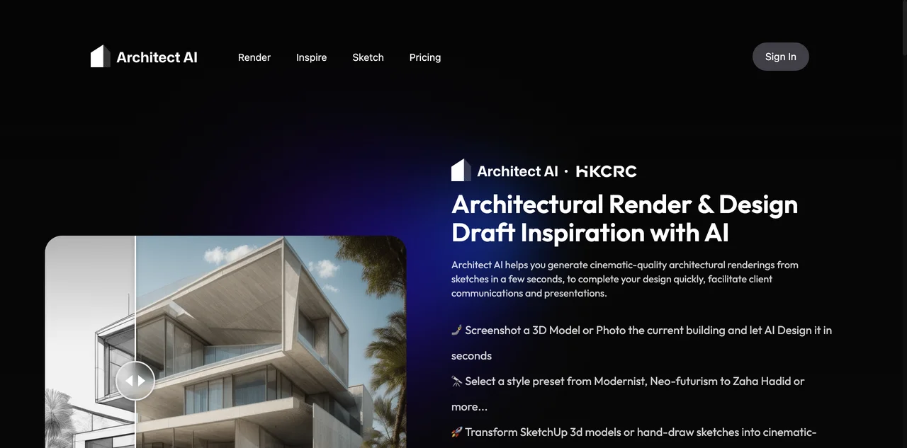 Architect AI - Revolutionizing Architectural Rendering in Seconds